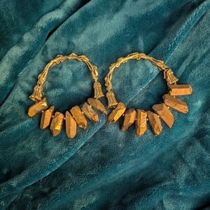 Brass Crystal Hoop Ear Weights